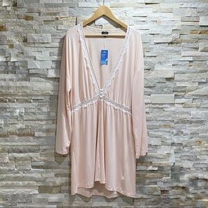 COSABELLA lace trim flirty sleep robe rose dawn
